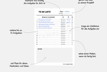 ToDo Liste Vorlage PDF zum Ausdrucken Aufgabenliste